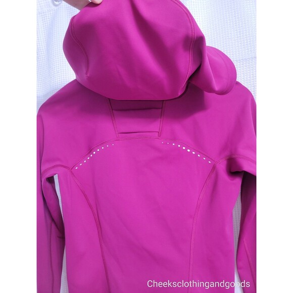 Lululemon 6 Rain Repellent Running Jacket Wild Berry W3FAJS Reflective - Picture 8 of 13